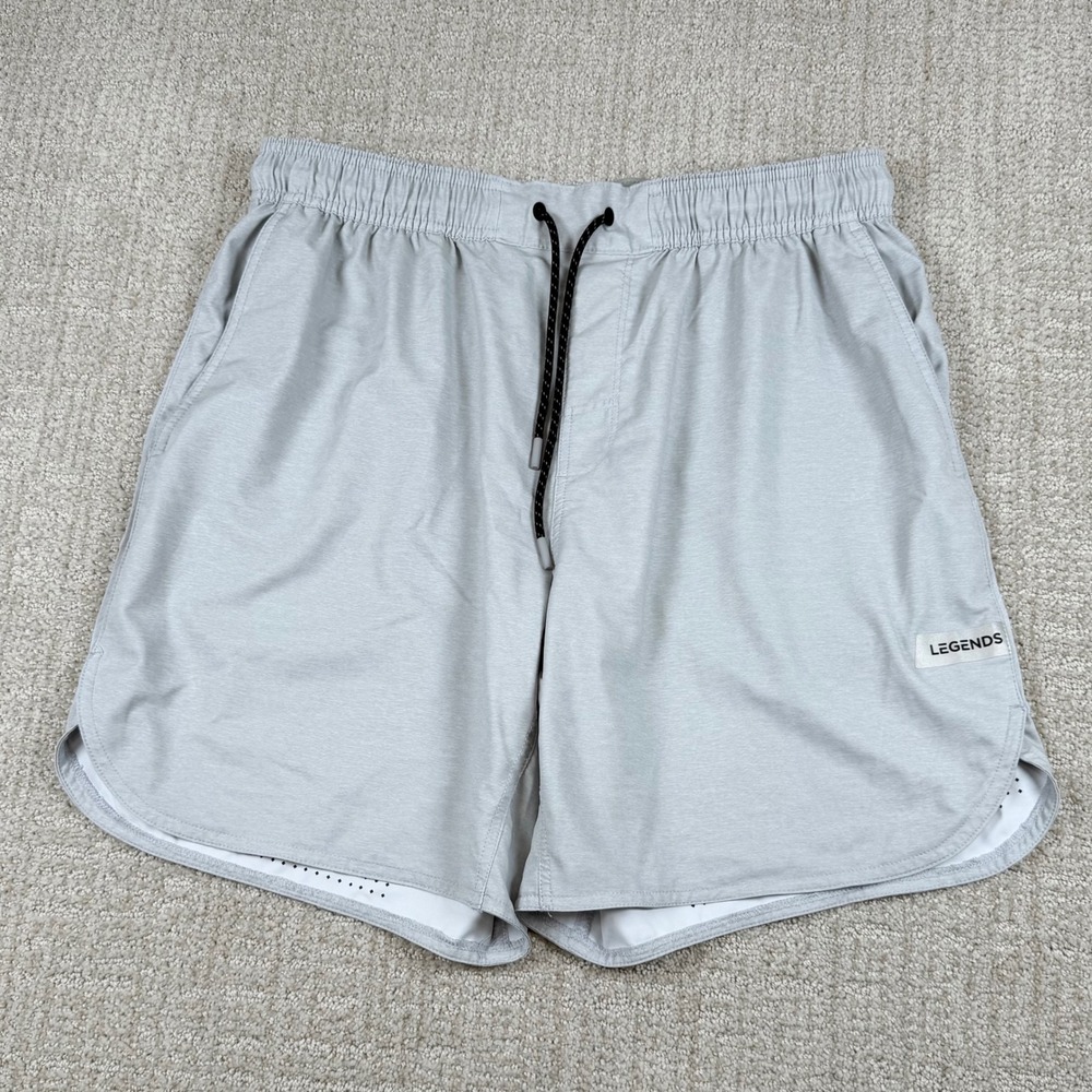 Legends Mens Large Gray Luka 7" Linerless Athletic Training Shorts